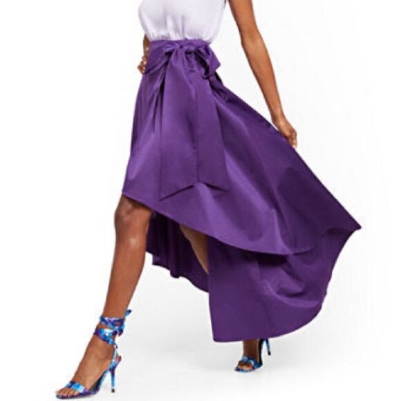 Purple Hi-Lo Maxi Skirt Large Seventh Avenue Design Studio NY&C Brand New - Picture 1 of 16